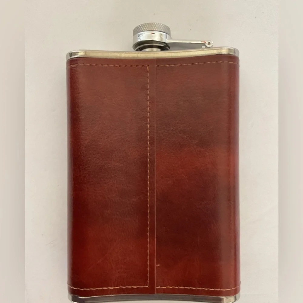 Crown Royal Leather Wrapped Flask NWOT